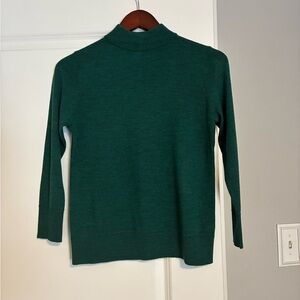 Moth by Anthropologie Emerald Green Mock Neck Lightweight Sweater